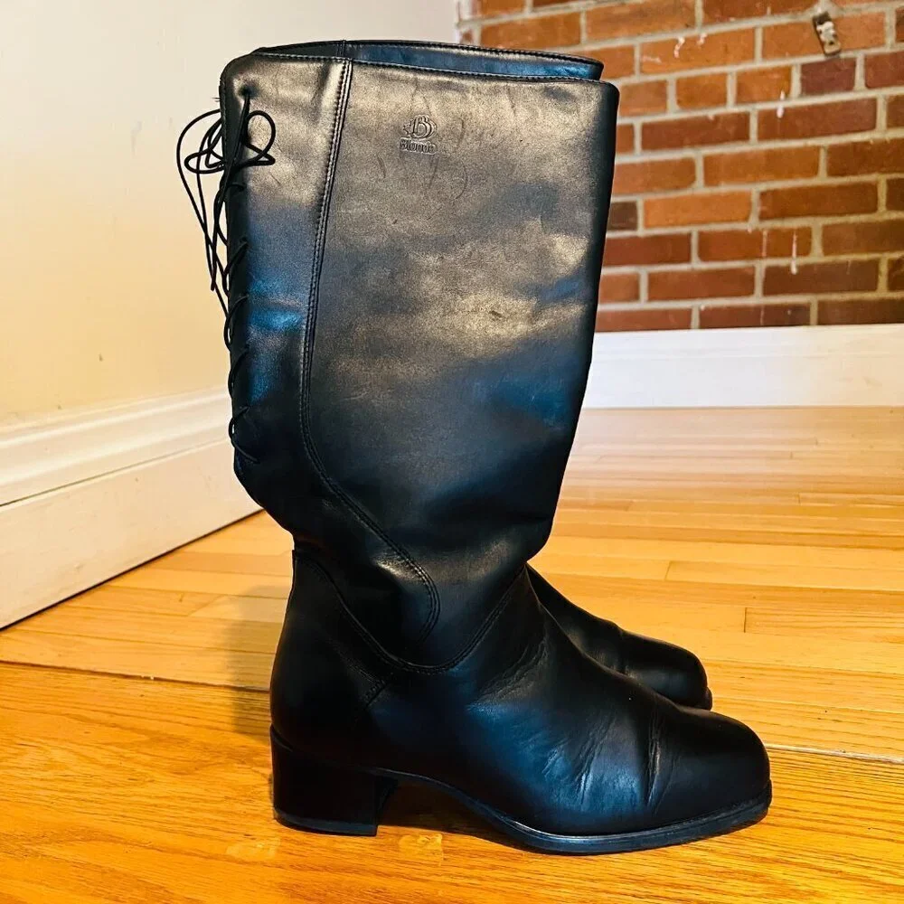 Blondo Venise Riding Boot Size 7.5 Wide Calf Black Leather Aqua Protect